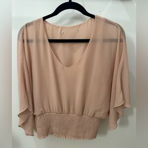 Ella Moss sheer dolman sleeve cropped size: M